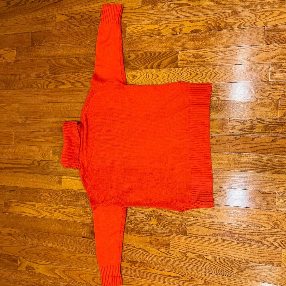 Vintager Polo Ralph Lauren Cashmere Blend Orange Turtleneck Sweater Size S - Picture 13 of 16